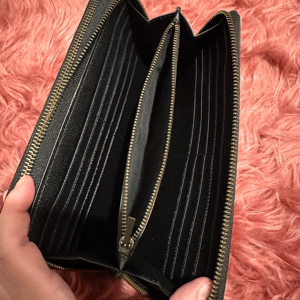 COACH Double Zipper Travel Wallet Clutch Organizer Black - Picture 11 of 15